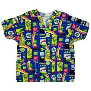 Peaches Scrub Top St Paddys Day